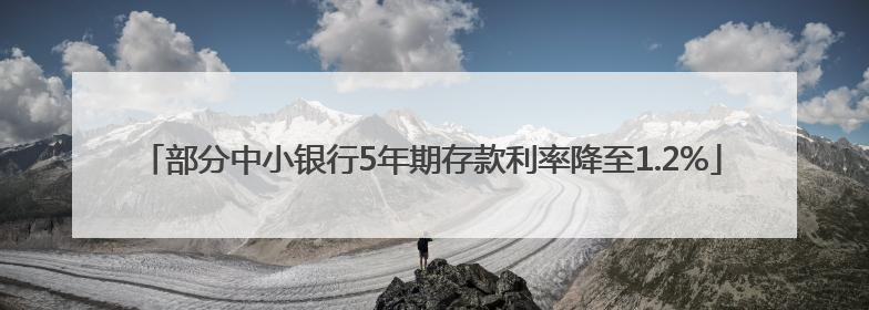 部分中小银行5年期存款利率降至1.2%